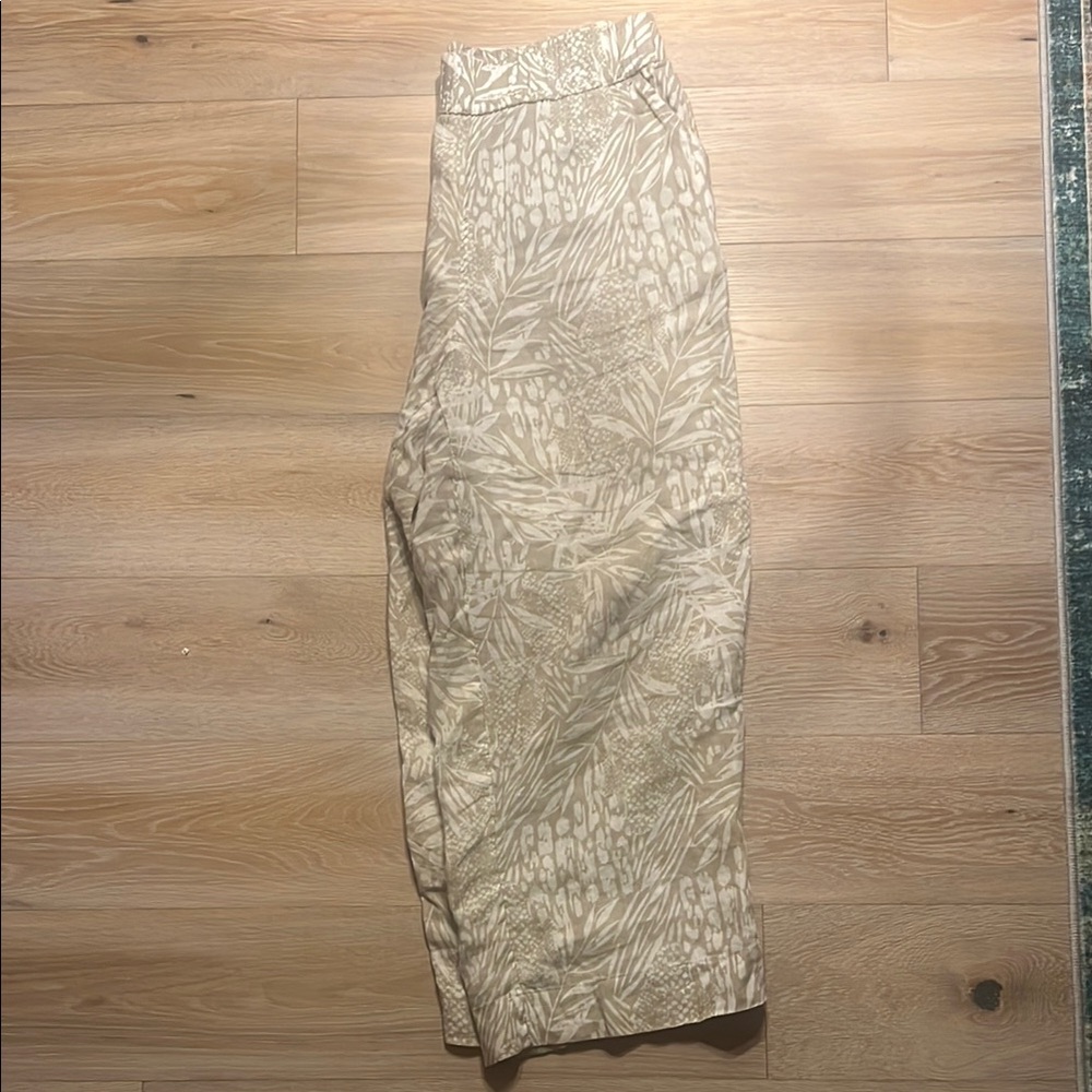 Beige Patterned Linen Pants - Picture 4 of 4
